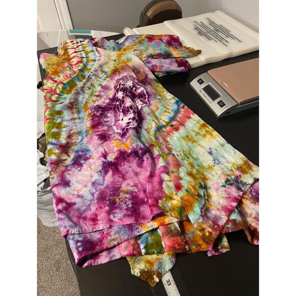 Dharma Trading Co Shirt Womens XL Multicolor Tie Dye Tunic Boho Rayon Top - Picture 6 of 7